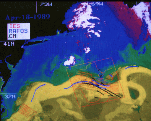 [Satellite image of Gulf Stream with arrays]